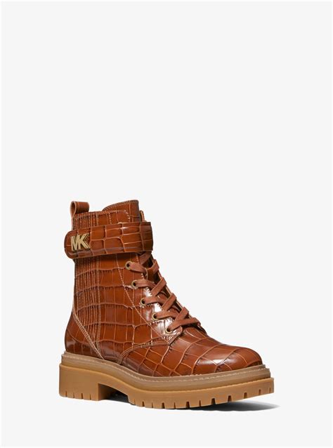 michael kors stark boot|Stark Logo and Leather Combat Boot .